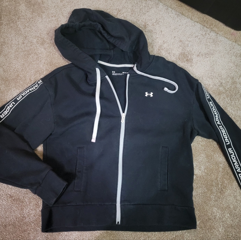 Under Armour Black Full-Zip Hoodie Loose Fit Small